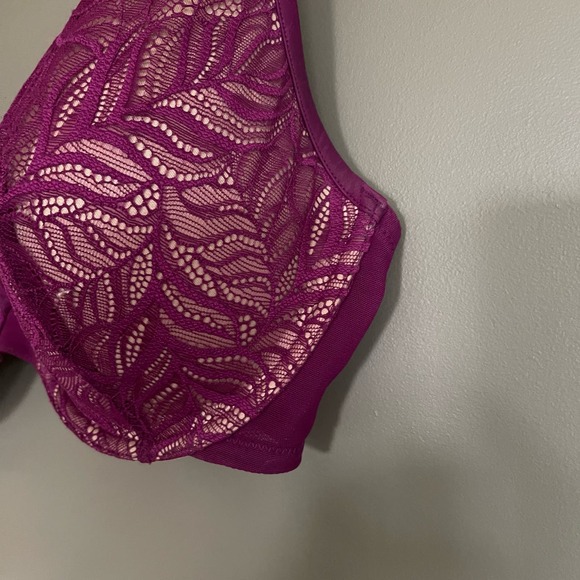 ThirdLove Feather Lace Bra Berry Crush Size 34F Purple Underwire Comfortable - Picture 10 of 16